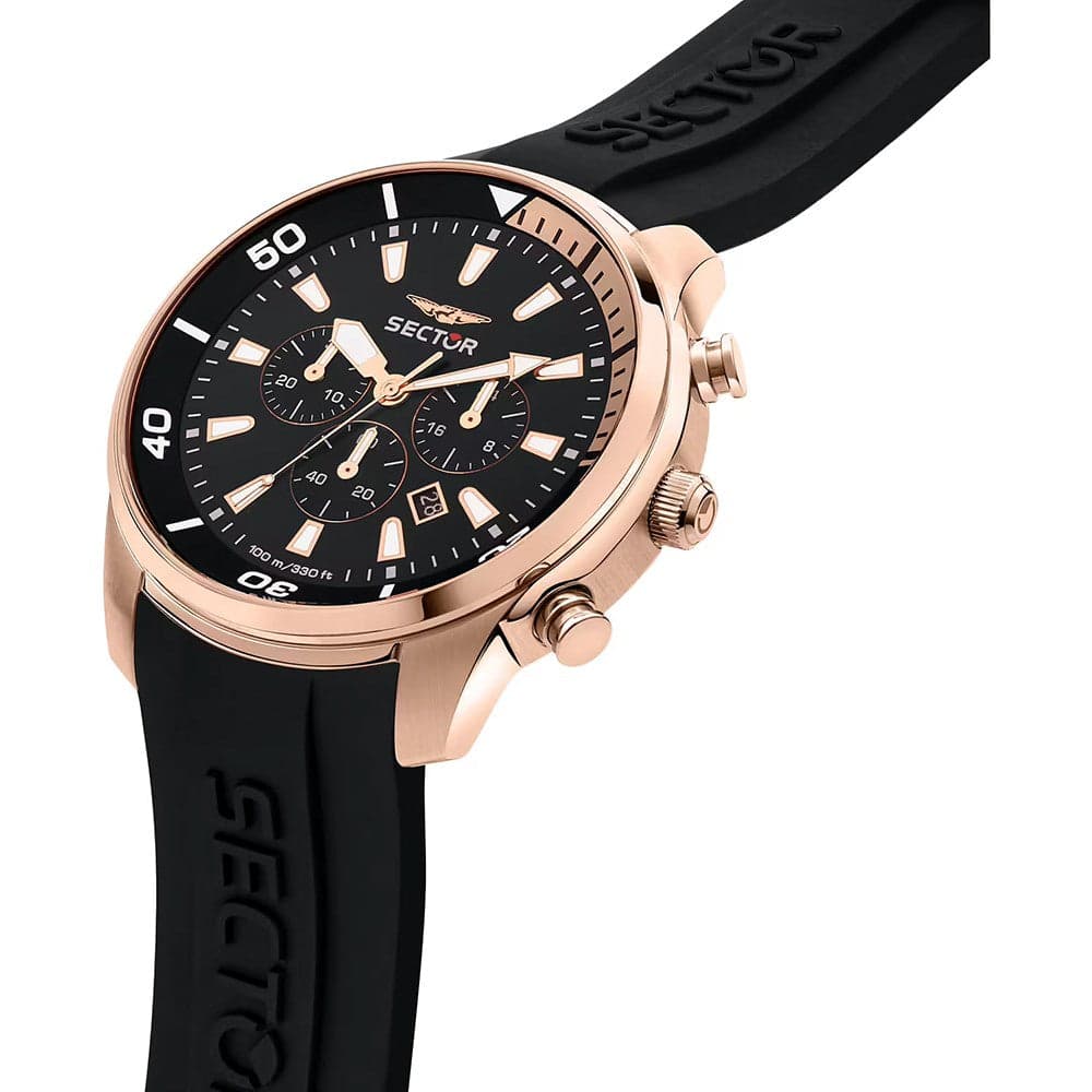 Orologio SECTOR uomo Oversize cronografo gomma nero / oro rosa in Orologi da polso Web Time Orologi - Milano, commercioVirtuoso.it