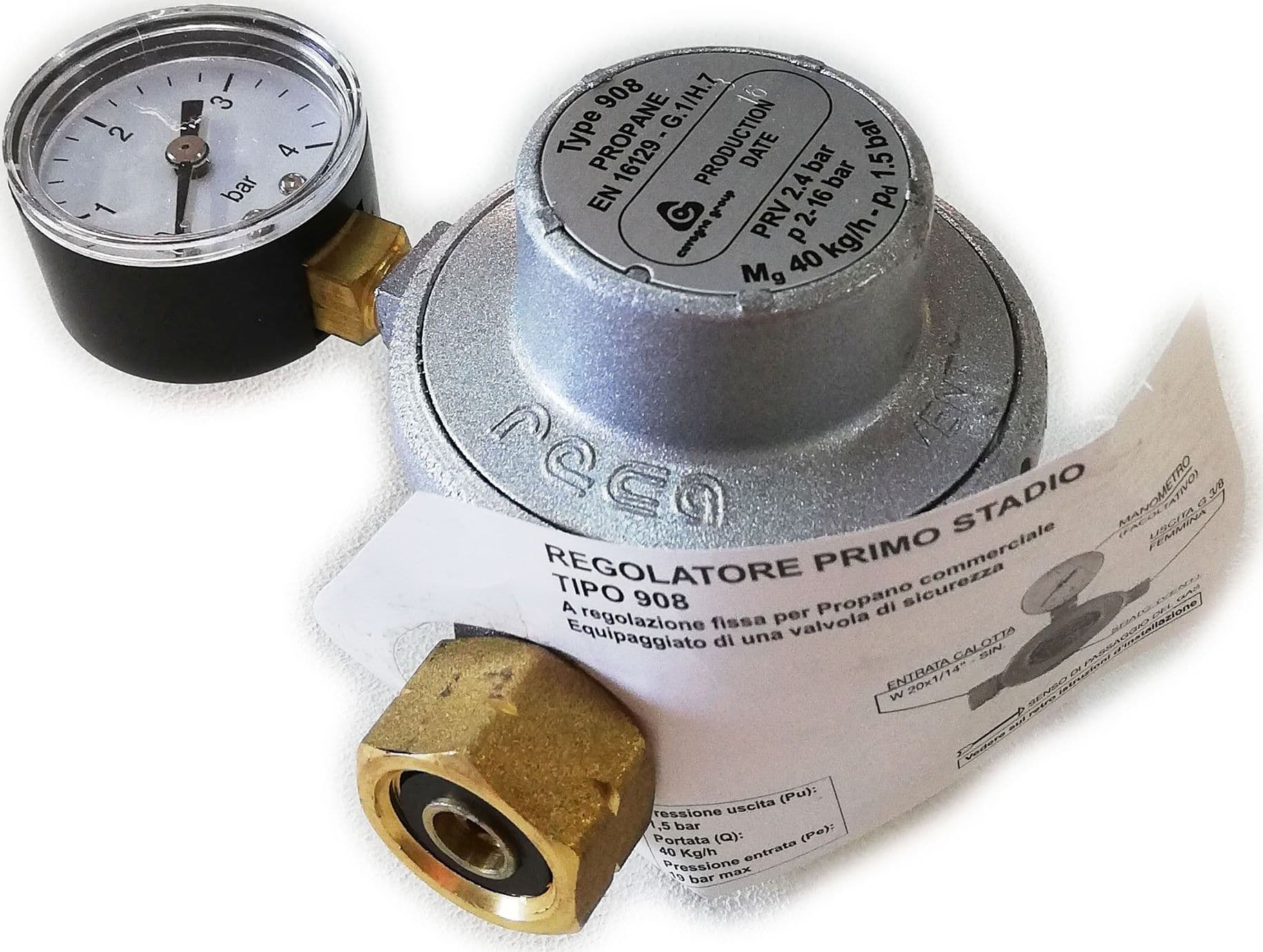 Regolatore di 1° stadio portata massima 40kg/h riduttore gas gpl alta pressione in Regolatori gas e pompe Aloiserw.com - Altomonte, commercioVirtuoso.it