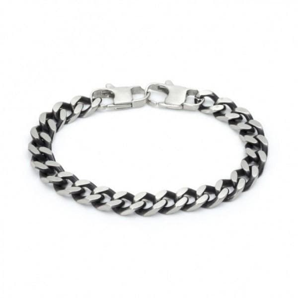 Marlù Bracciale Catena Acciaio Brunito Satinato