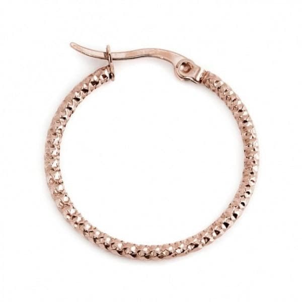 Marlù MONO ORECCHINO CERCHIO PVD ROSE' MARTELLATO DIAMETRO 2,6CM in Orecchini Alba Gioielli - Casoria, commercioVirtuoso.it