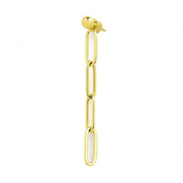 Marlù Orecchino Catena Maglia Larga Liscia Pvd Oro