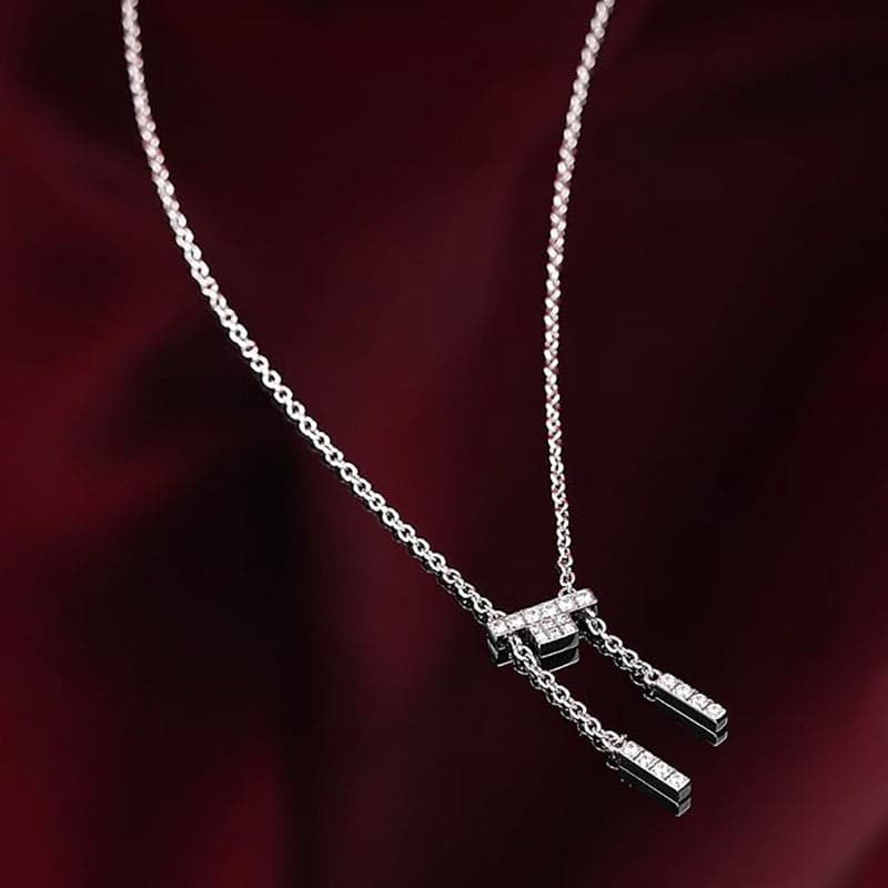 Collana TRUSSARDI donna T-Shape acciaio / cristalli bianchi in Collane Web Time Orologi - Milano, commercioVirtuoso.it