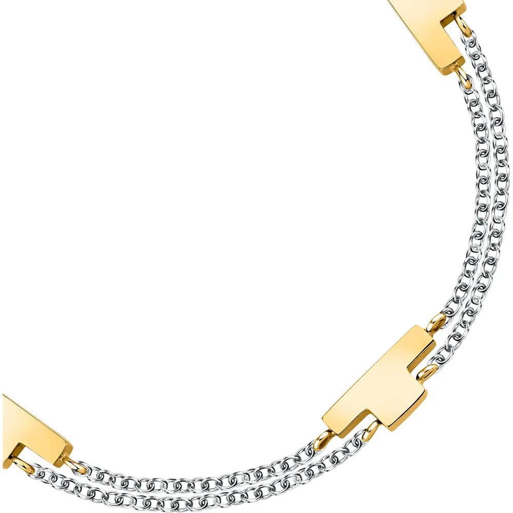 Bracciale TRUSSARDI donna T-Logo doppio acciaio / dorato in Bracciali Web Time Orologi - Milano, commercioVirtuoso.it