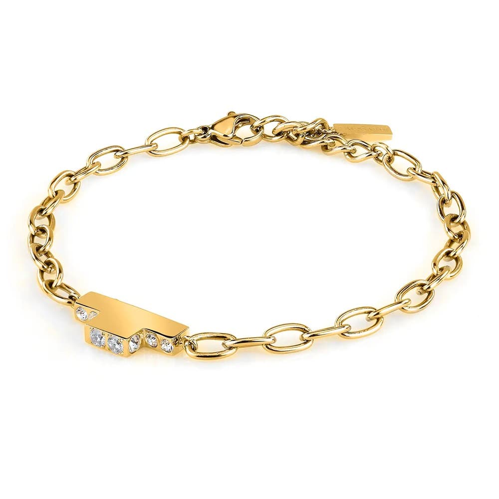 Bracciale TRUSSARDI donna T-Logo acciaio dorato in Bracciali Web Time Orologi - Milano, commercioVirtuoso.it