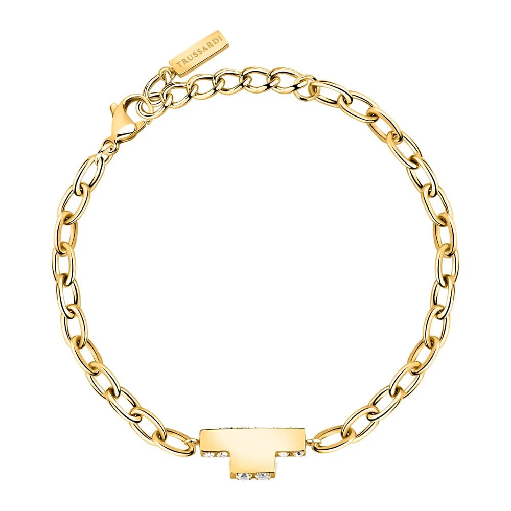 Bracciale TRUSSARDI donna T-Logo acciaio dorato in Bracciali Web Time Orologi - Milano, commercioVirtuoso.it