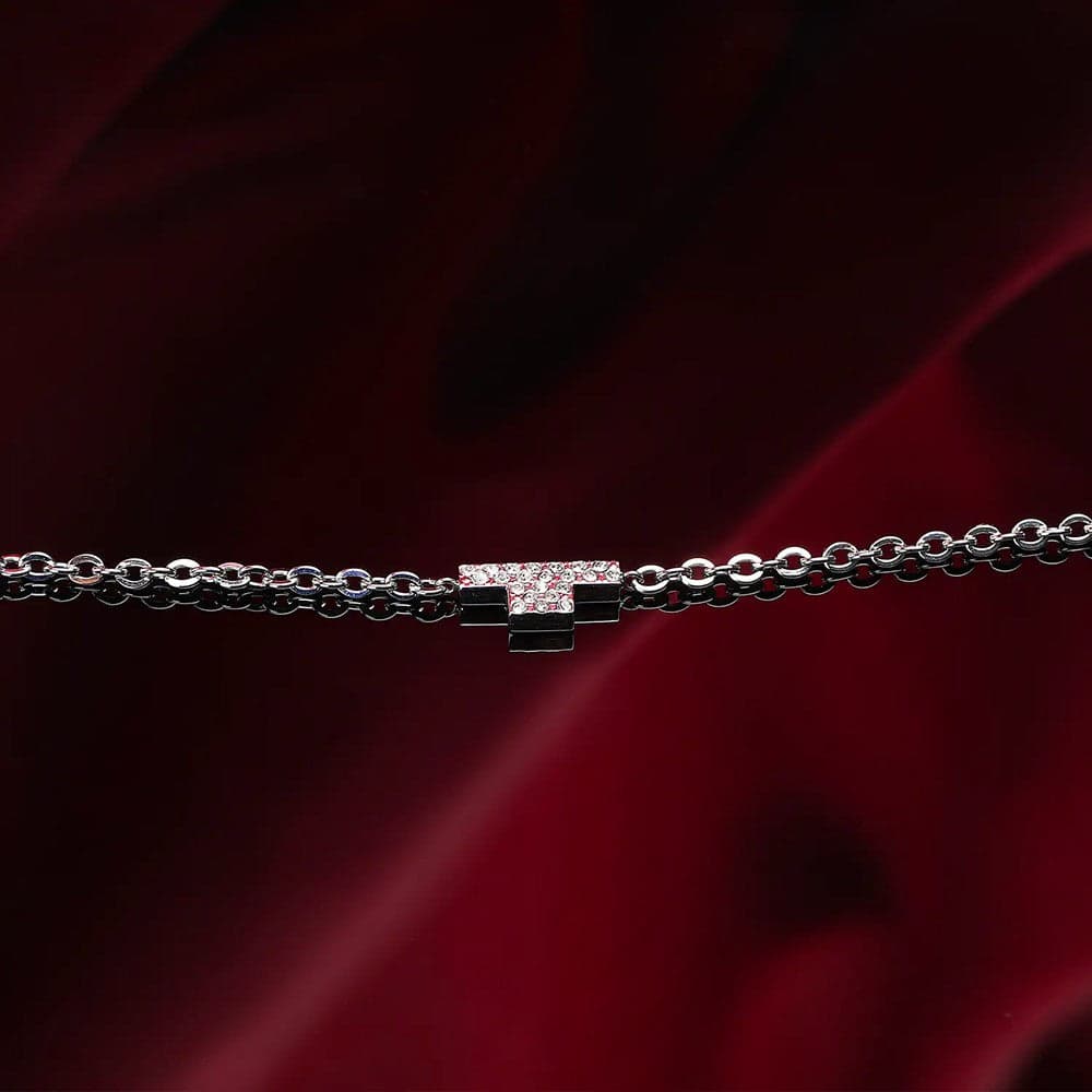 Bracciale TRUSSARDI donna T-Logo acciaio / cristalli bianchi in Bracciali Web Time Orologi - Milano, commercioVirtuoso.it