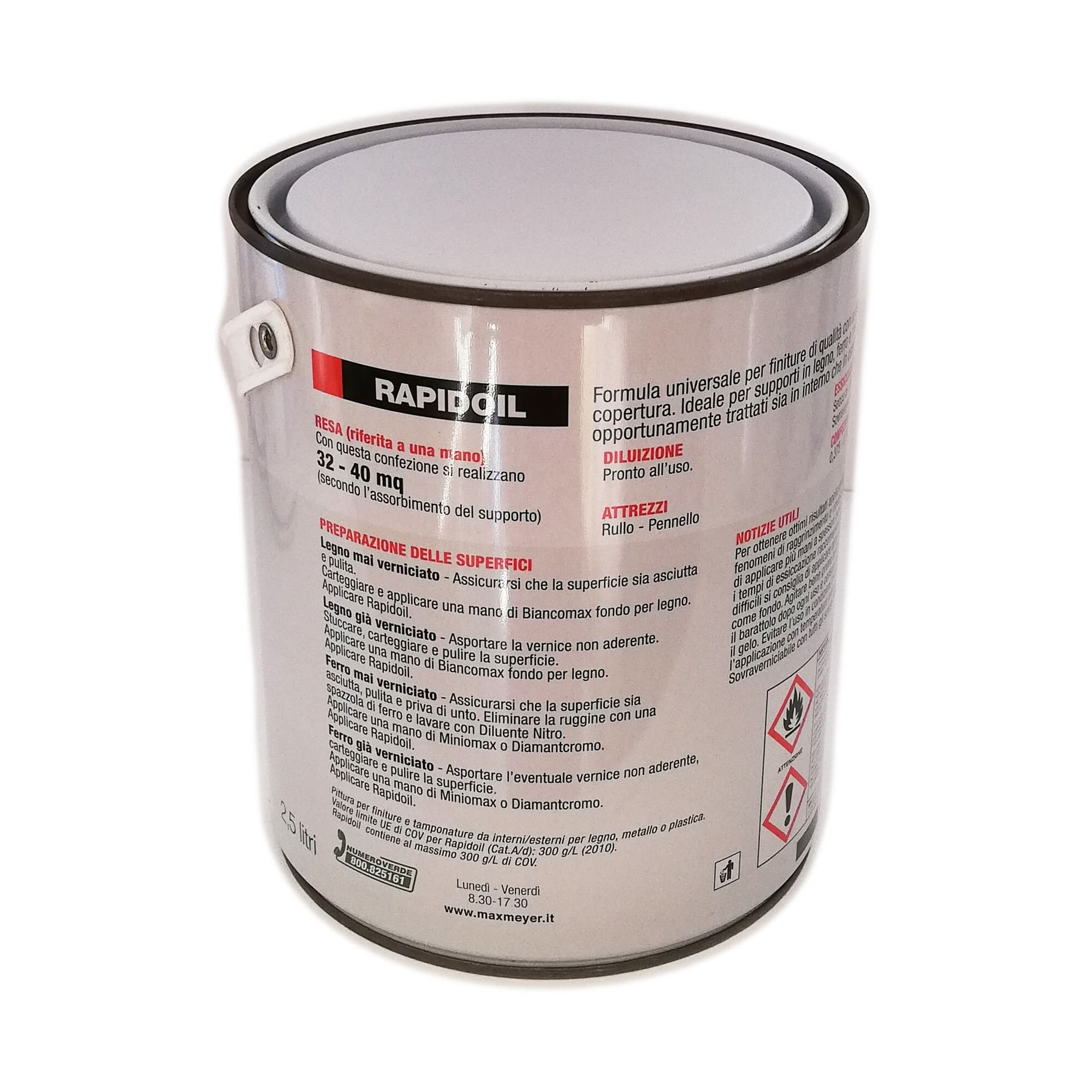 Rapidoil smalto lucido 2,5lt per legno e ferro RAL 8000 in Vernice Aloiserw.com - Altomonte, commercioVirtuoso.it