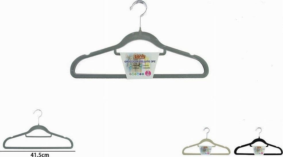 SET 3PZ GRUCCE STAMPELLE APPENDIABITO VELLUTO VESTITI PANTALONI VARI COLORI 10463 in Appendini per pantaloni Trade Shop italia - Napoli, commercioVirtuoso.it