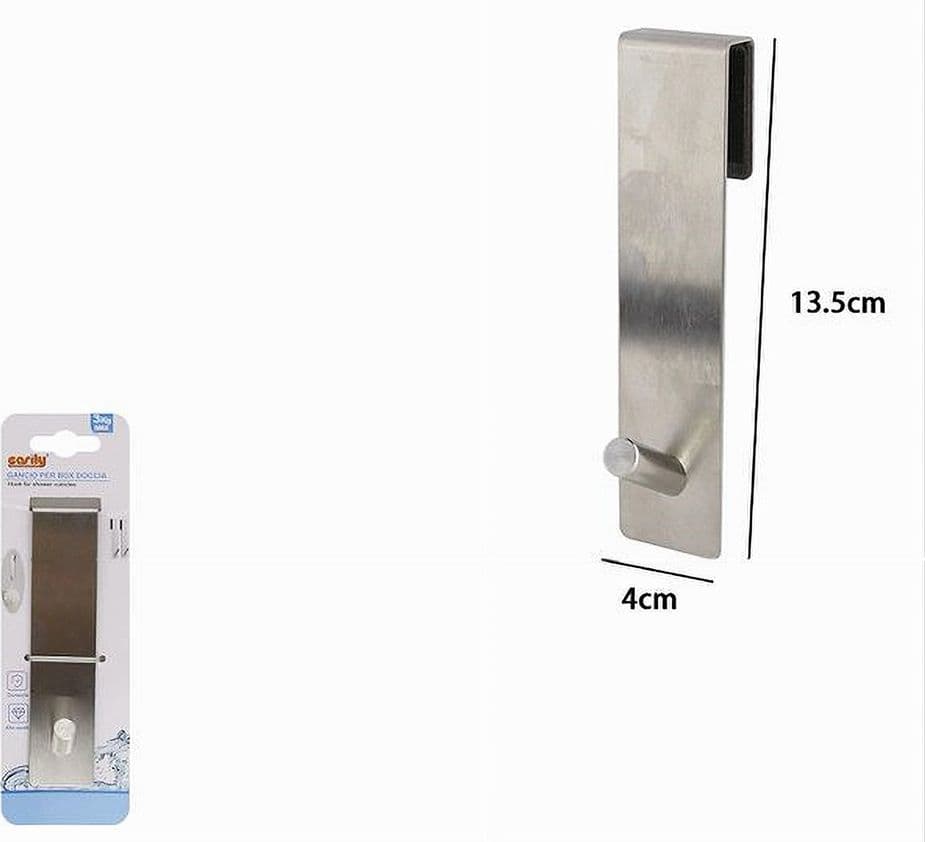 GANCIO PER PORTA BOX DOCCIA APPENDI ASCIUGAMANO ACCAPPATOIO BAGNO 4X13.5CM 87764 in Ganci portasciugamani Trade Shop italia - Napoli, commercioVirtuoso.it