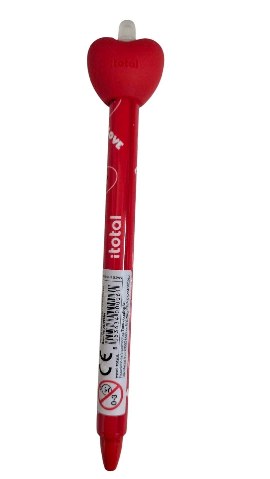 i-Total - Penna cancellabile a scatto con Cuore 3D di colore blu (XL1839H) in Penne roller a inchiostro liquido Cartospedia - Napoli, commercioVirtuoso.it