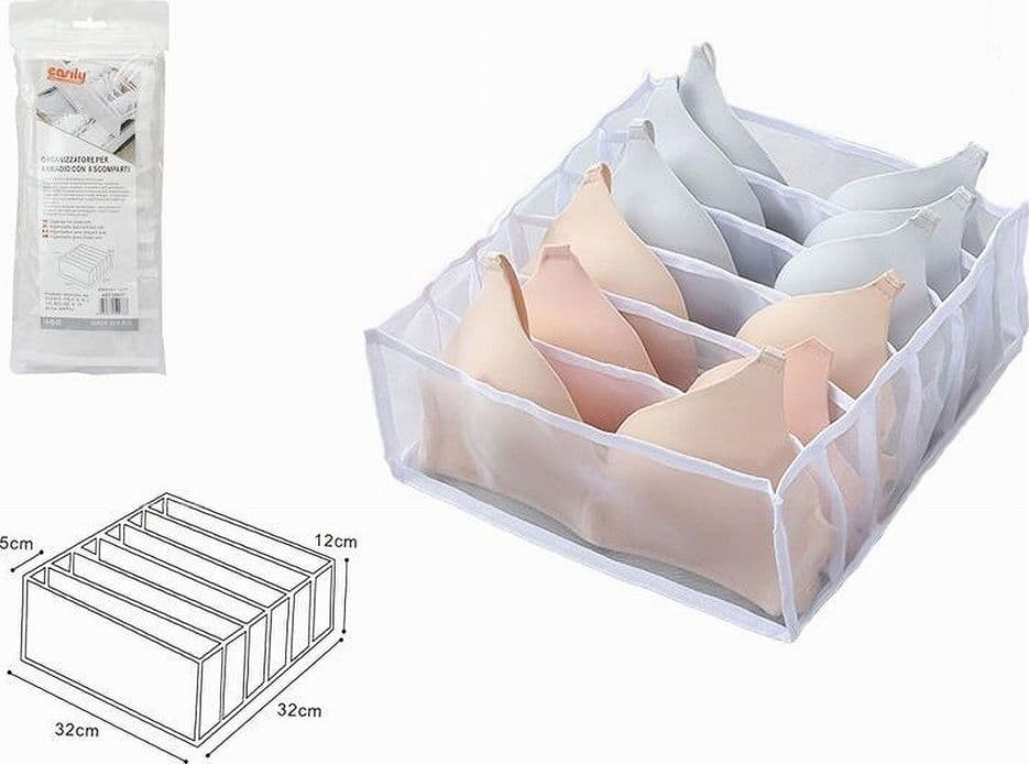 ORGANIZER PER ARMADIO 6 SCOMPARTI IN TESSUTO BIANCHERIA INTIMA SALVASPAZIO 59977 in Organizer per cassetti Trade Shop italia - Napoli, commercioVirtuoso.it