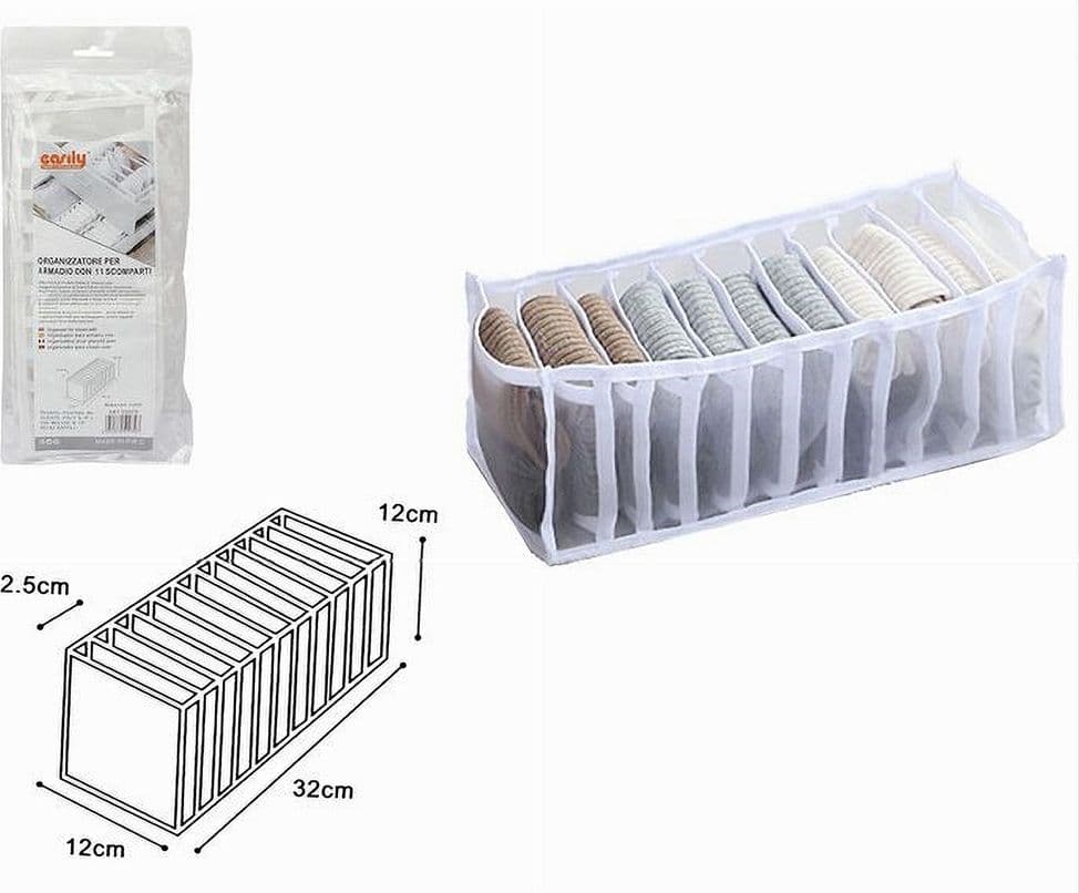 ORGANIZER PER ARMADI 11 SCOMPARTI IN TESSUTO BIANCHERIA INTIMA SALVASPAZIO 59979 in Organizer per cassetti Trade Shop italia - Napoli, commercioVirtuoso.it
