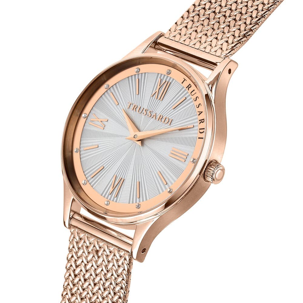 Orologio TRUSSARDI donna T-star oro rosa mesh / bianco in Orologi da polso Web Time Orologi - Milano, commercioVirtuoso.it