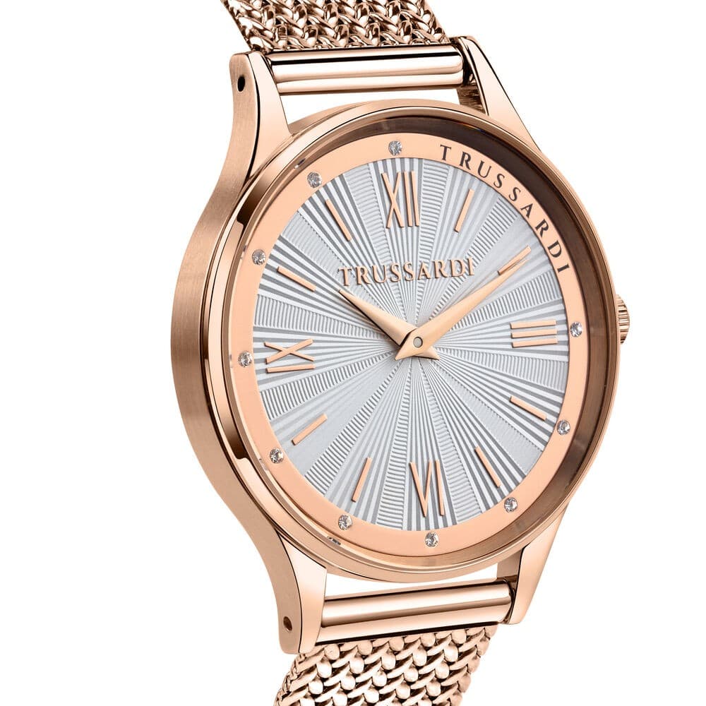 Orologio TRUSSARDI donna T-star oro rosa mesh / bianco in Orologi da polso Web Time Orologi - Milano, commercioVirtuoso.it