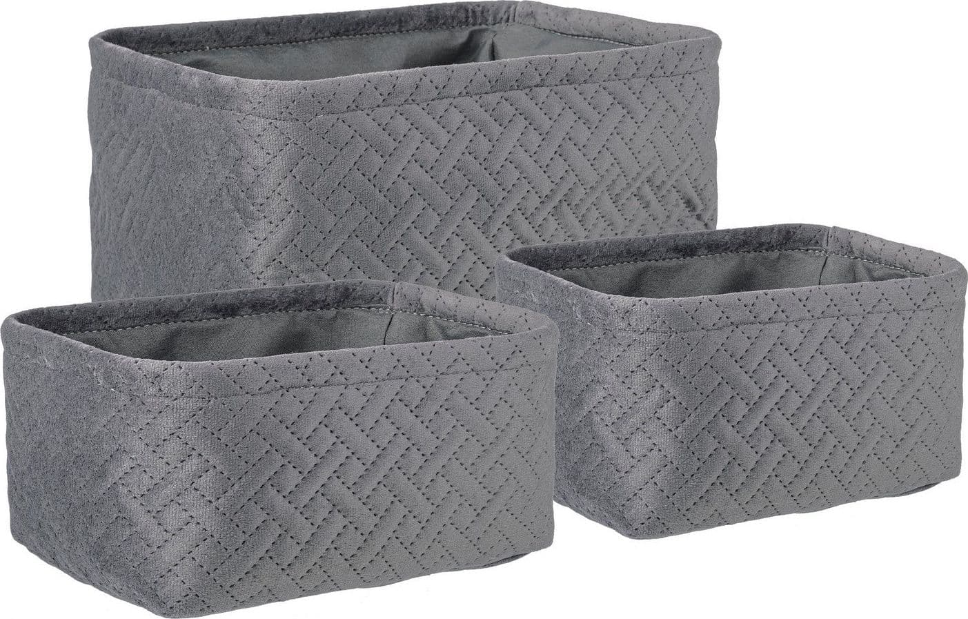 Set 3 Pezzi "Averill" porta oggetti rettangolari in poliestere – Grigio – Bizzotto Homemotion – divano