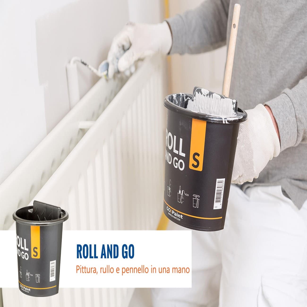 Go Paint Roll And Go S brocca contenitore con impugnatura per smalto pittura impregnante in Rulli per verniciare Aloiserw.com - Altomonte, commercioVirtuoso.it
