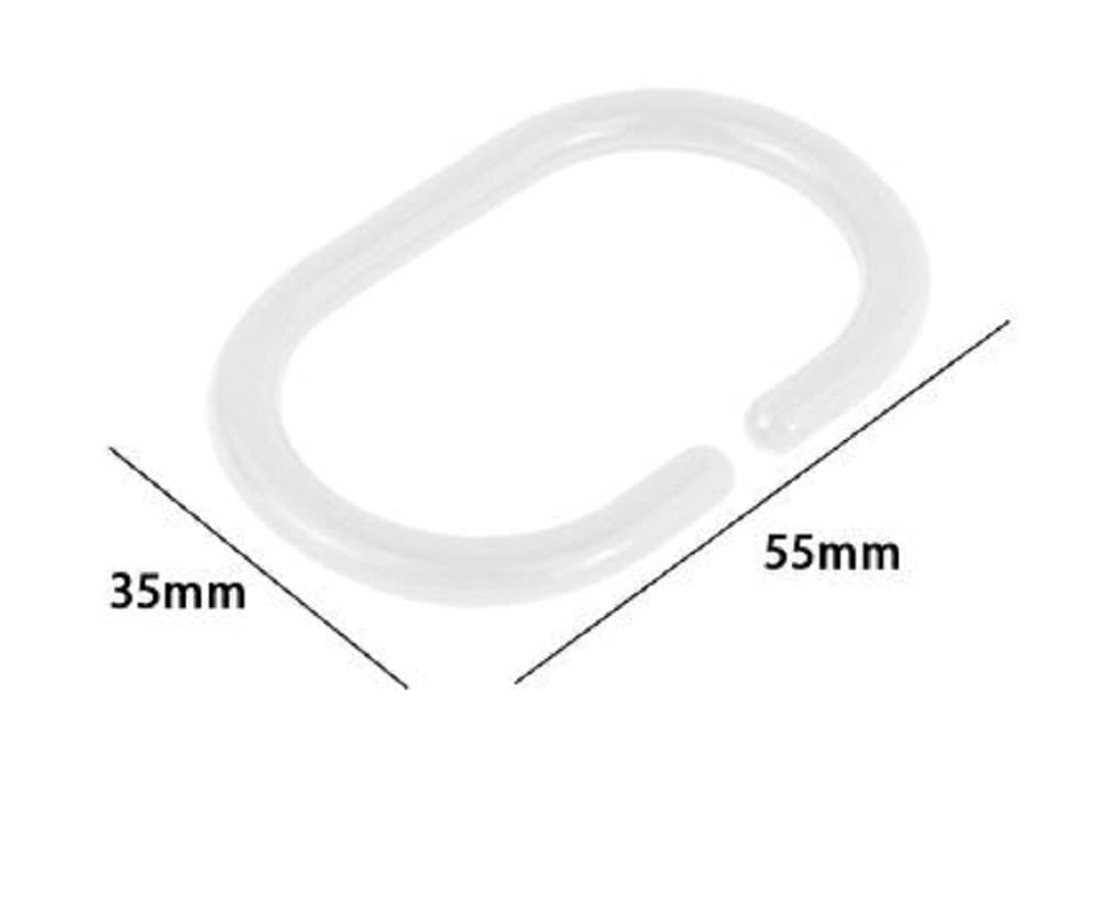 SET 12PZ ANELLI GANCIO PER TENDA DA DOCCIA BOX BAGNO IN PLASTICA PP BIANCO 87237 in Anelli Trade Shop italia - Napoli, commercioVirtuoso.it