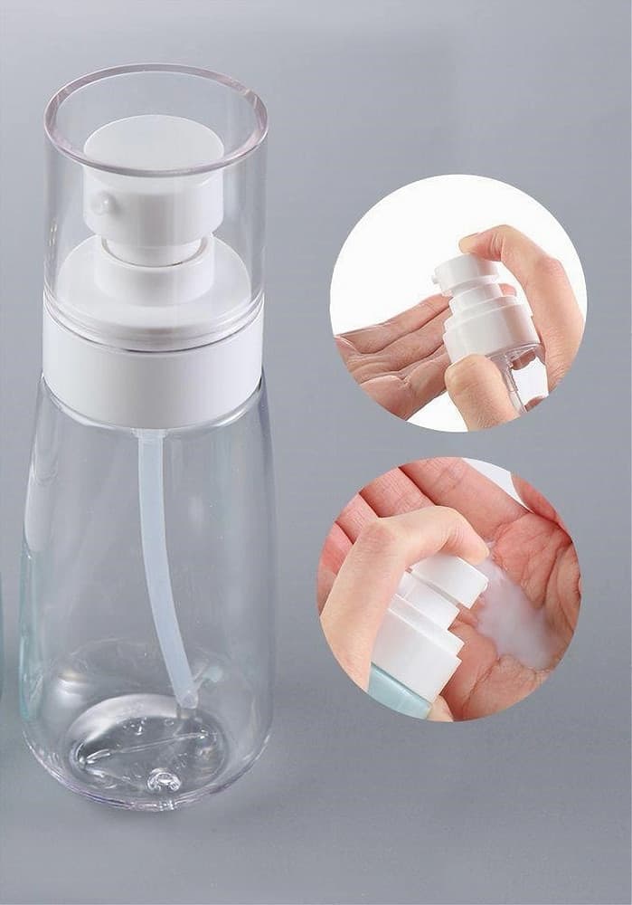 SET 2 PZ BOTTIGLIA VIAGGIO VUOTA A POMPA EROGATRICE CREME TRASPARENTE 60ML 79401 in Contenitori per cosmetici Trade Shop italia - Napoli, commercioVirtuoso.it