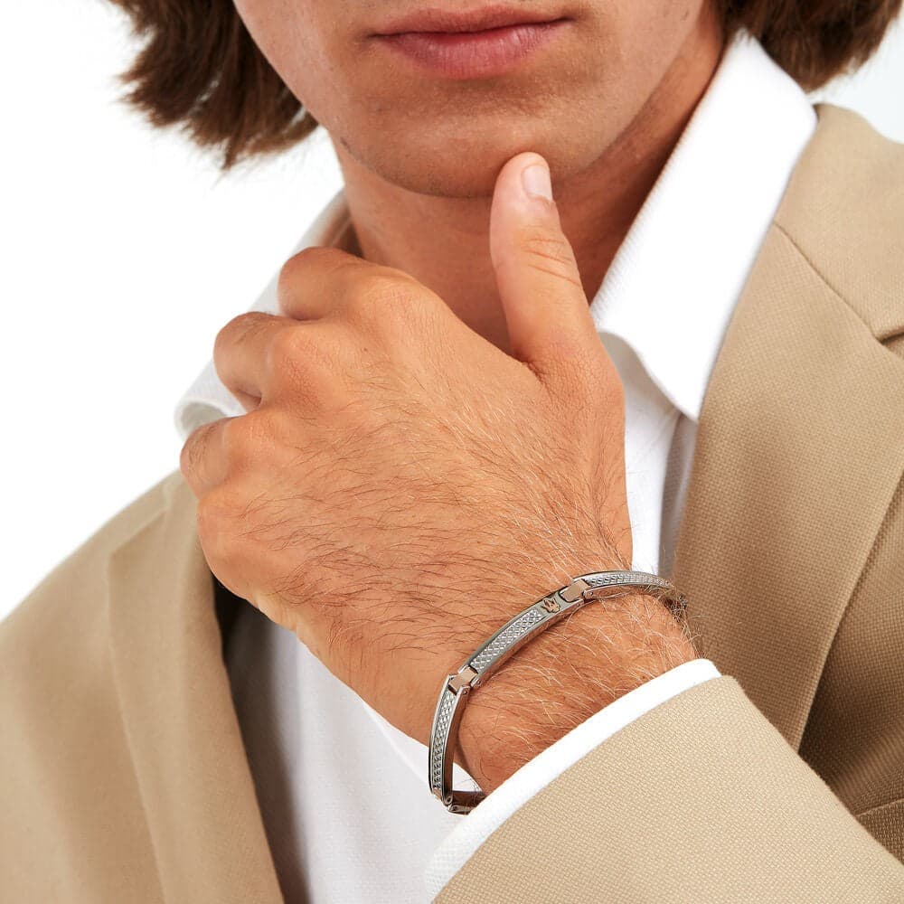 Bracciale MASERATI uomo Iconic acciaio / oro rosa in Bracciali Web Time Orologi - Milano, commercioVirtuoso.it
