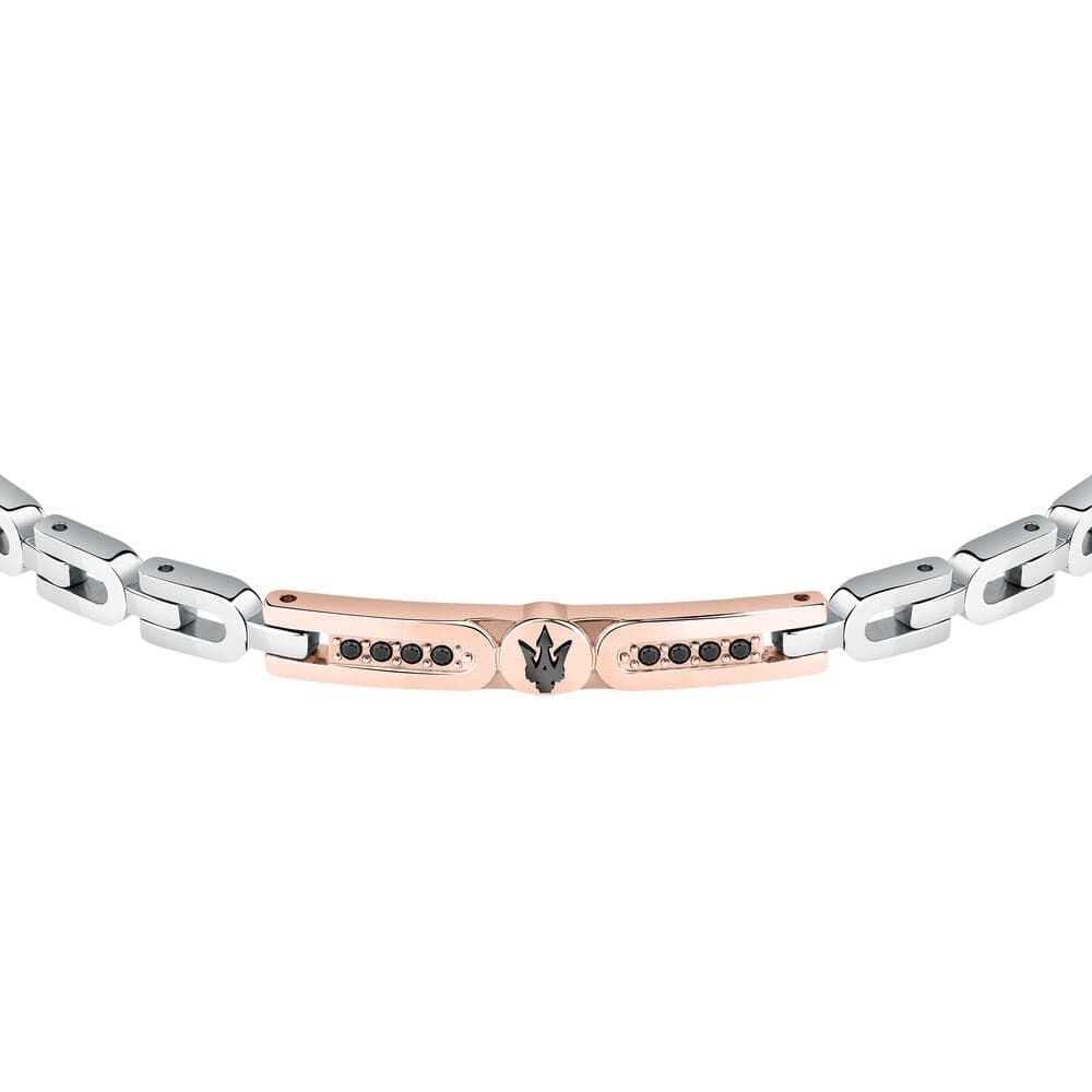 Bracciale MASERATI uomo Iconic acciaio / oro rosa / logo nero in Bracciali Web Time Orologi - Milano, commercioVirtuoso.it