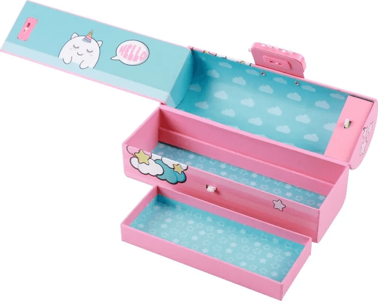 ITOTAL - Organizer a Forma di Bauletto con Lucchetto Cat Lovers Rosa in Scatole Cartospedia - Napoli, commercioVirtuoso.it