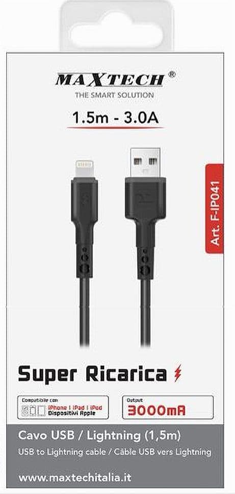 CAVO RICARICA TRASFERIMENTO DATI USB/LIGHTNING 3A 1.5MT IPAD IPOD IPHONE F-IP041 in Proiettori Trade Shop italia - Napoli, commercioVirtuoso.it