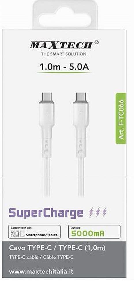 CAVO TYPE-C A TYPE-C 1MT SUPER RICARICA 5A CAVETTO PER SMARTPHONE TABLET F-TC066 in Proiettori Trade Shop italia - Napoli, commercioVirtuoso.it
