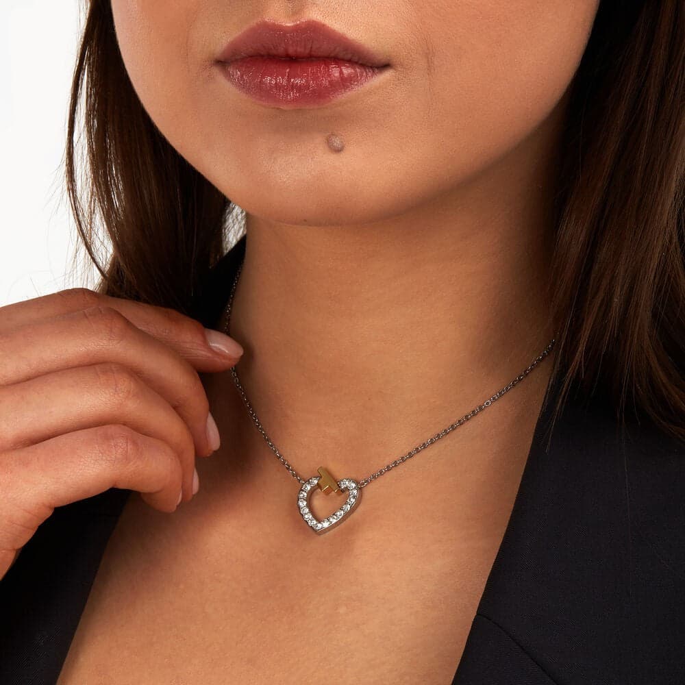 Collana TRUSSARDI donna T-Logo cuore con cristalli in Collane Web Time Orologi - Milano, commercioVirtuoso.it