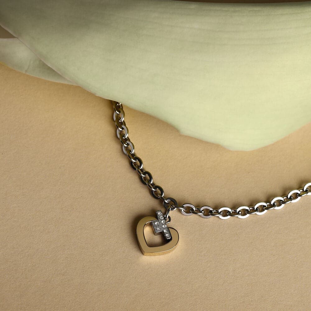 Bracciale TRUSSARDI donna T-Logo acciaio / cuore dorato in Bracciali Web Time Orologi - Milano, commercioVirtuoso.it