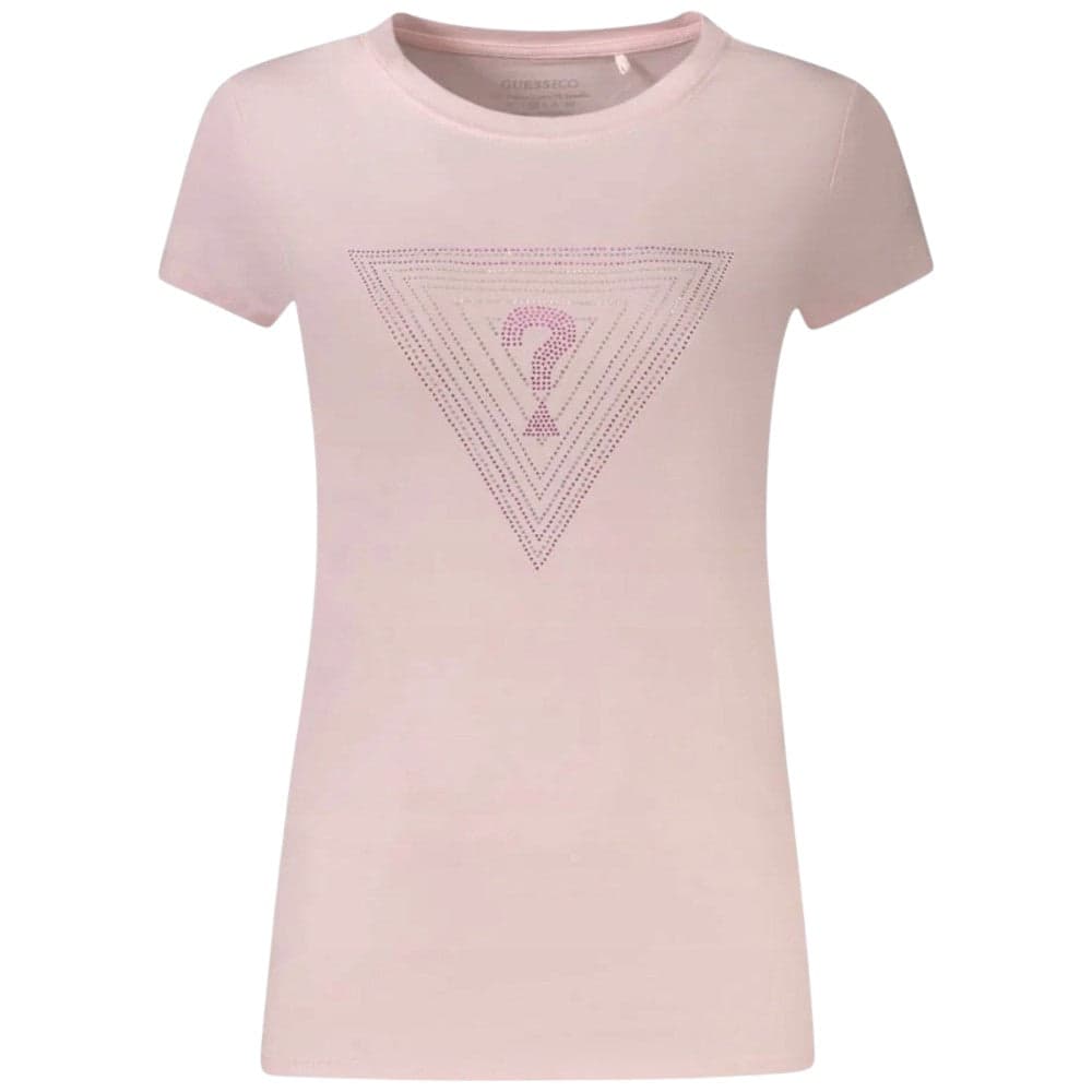 Guess t-shirt rosa logo triangolo strass W5GI43 KA0Q1 A60W