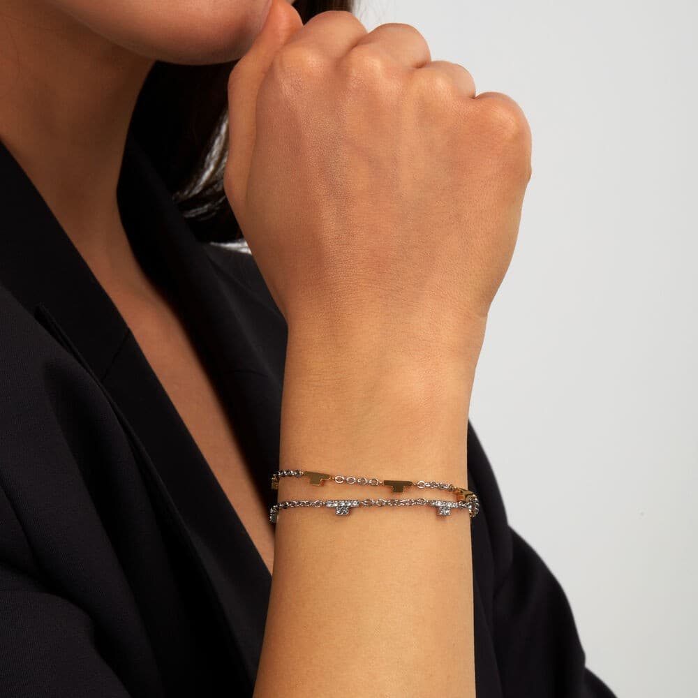 Bracciale TRUSSARDI donna T-Logo Doppia catena acciaio in Bracciali Web Time Orologi - Milano, commercioVirtuoso.it