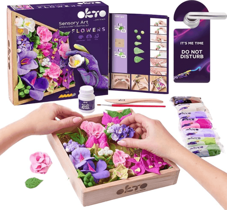OKTO- Sensory Art Wood&Craft Flowers Romance- Fiori fai da te 21 x 21 cm in Legno Cartospedia - Napoli, commercioVirtuoso.it