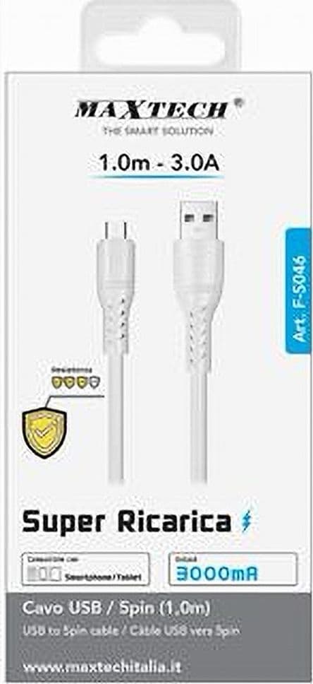 CAVO USB A MICRO USB SUPER RICARICA DATI RESISTENTE 1 METRO 3A SMARTPHONE F-S046 in prodotto Trade Shop italia - Napoli, commercioVirtuoso.it