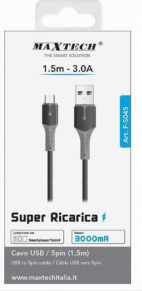 CAVO USB A MICRO USB SUPER RICARICA 1.5 MT 3 A DATI PER SMARTPHONE TABLET F-S045 in prodotto Trade Shop italia - Napoli, commercioVirtuoso.it