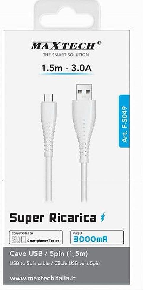 CAVO USB/MICRO USB 1.5 METRI SUPER RICARICA DATI 3A PER TABLET SMARTPHONE F-S049 in prodotto Trade Shop italia - Napoli, commercioVirtuoso.it