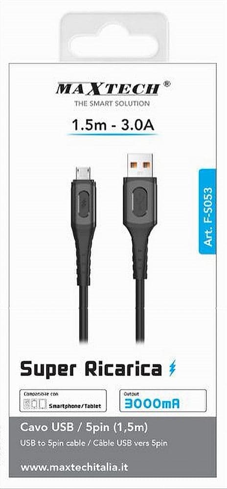 CAVO USB/MICRO USB SUPER RICARICA 3A TRASFERIMENTO DATI 1.5MT SMARTPHONE F-S053 in Lampade da parete Trade Shop italia - Napoli, commercioVirtuoso.it