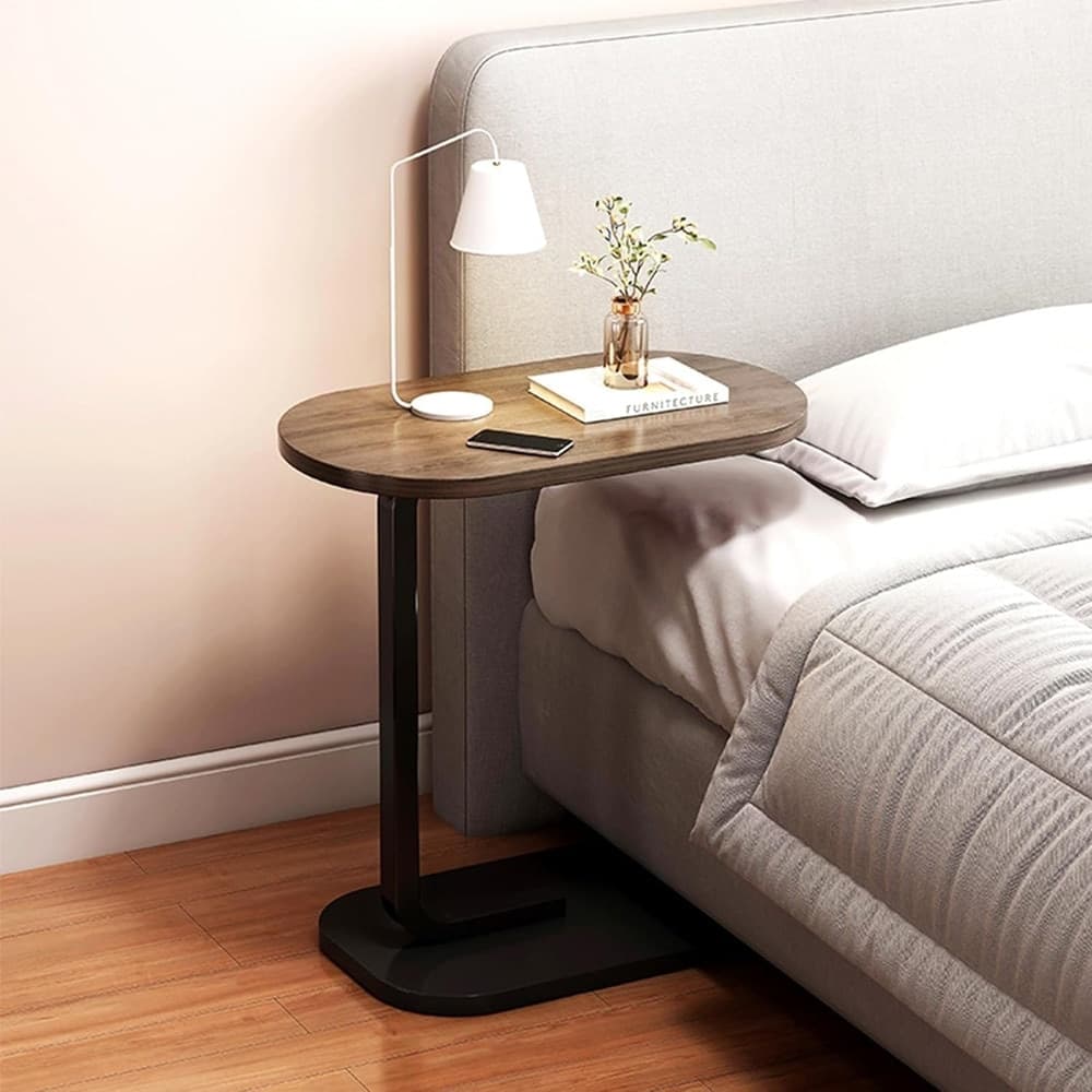 TAVOLINO A FORMA DI C PER DIVANO SOGGIORNO CAMERA LETTO MODERNO PORTATILE TAVOLO