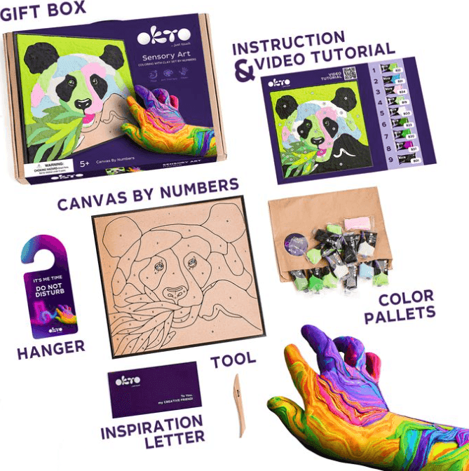 Okto – Sensory Art Colora con i Numeri 30 x 30 cm Panda in Dipingere con i numeri Cartospedia - Napoli, commercioVirtuoso.it
