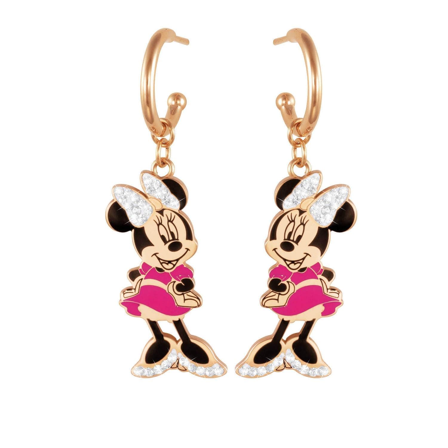 STROILI - Orecchini pendenti in acciaio rosato con Minni e strass in Orecchini Alba Gioielli - Casoria, commercioVirtuoso.it