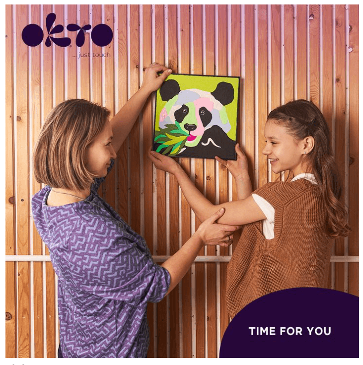 Okto – Sensory Art Colora con i Numeri 30 x 30 cm Panda in Dipingere con i numeri Cartospedia - Napoli, commercioVirtuoso.it