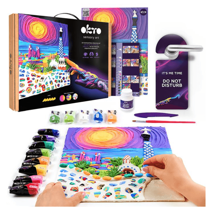 Okto – Sensory Art Set 3D creativo pasta per di Disegnare Parco Guell a Barcellona" 30 x 40 cm in Argilla e pasta modellabile Cartospedia - Napoli, commercioVirtuoso.it