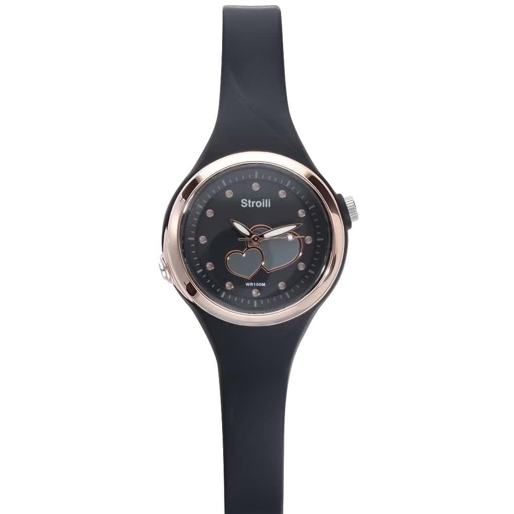 STROILI - Orologio solo tempo cinturino in silicone nero e cassa in acciaio in Orologi da polso Alba Gioielli - Casoria, commercioVirtuoso.it