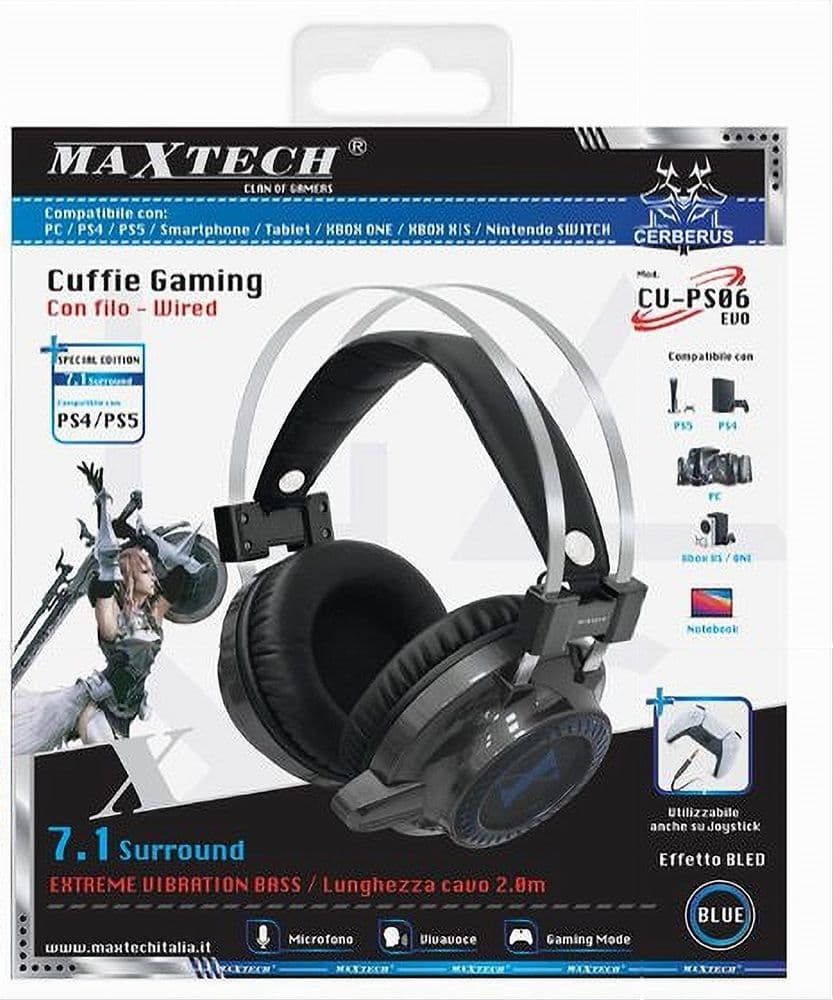 CUFFIE GAMING PC CON FILO CU-PS06 EVO 7.1 SURROUND COMPATIBILE PS4 PS5 MICROFONO in Cuffie gaming Trade Shop italia - Napoli, commercioVirtuoso.it