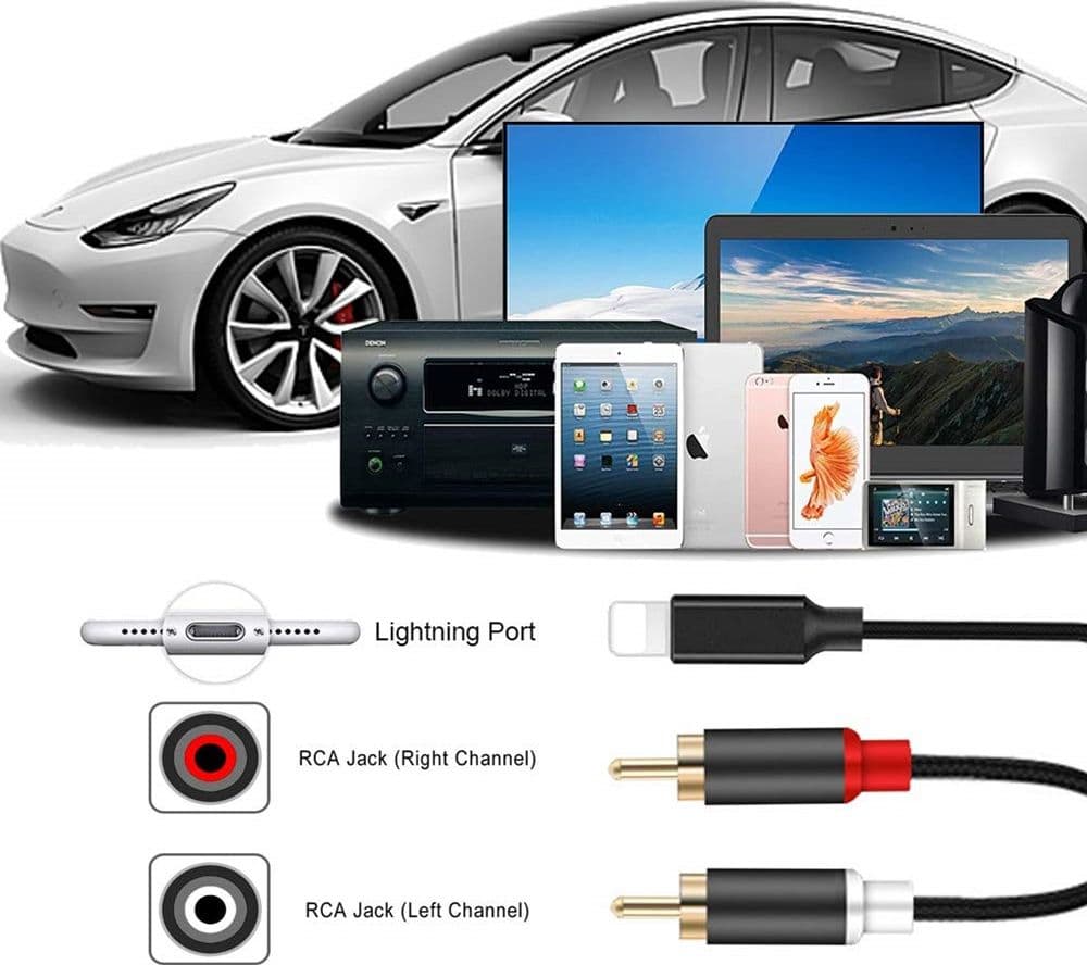 CAVO LIGHTNING A 2XRCA 150CM ADATTATORE STEREO Y SPLITTER AUDIO 4D SOUND RCA-IP01 in Connettori RCA Trade Shop italia - Napoli, commercioVirtuoso.it