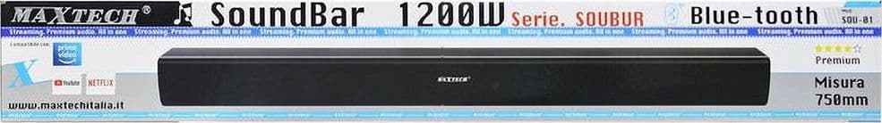 SOUNDBAR BLUETOOTH AUX USB 1200 WATT 750 MM SUBWOFFER CASSA ALTOPARLANTE SOU-01 in Soundbar Trade Shop italia - Napoli, commercioVirtuoso.it