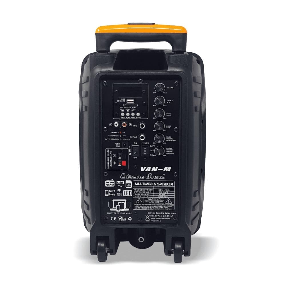 CASSA PORTATILE A TROLLEY 600 W BLUETOOTH USB RGB CON MICROFONO WIRELESS VAN-M in Casse portatili Bluetooth Trade Shop italia - Napoli, commercioVirtuoso.it