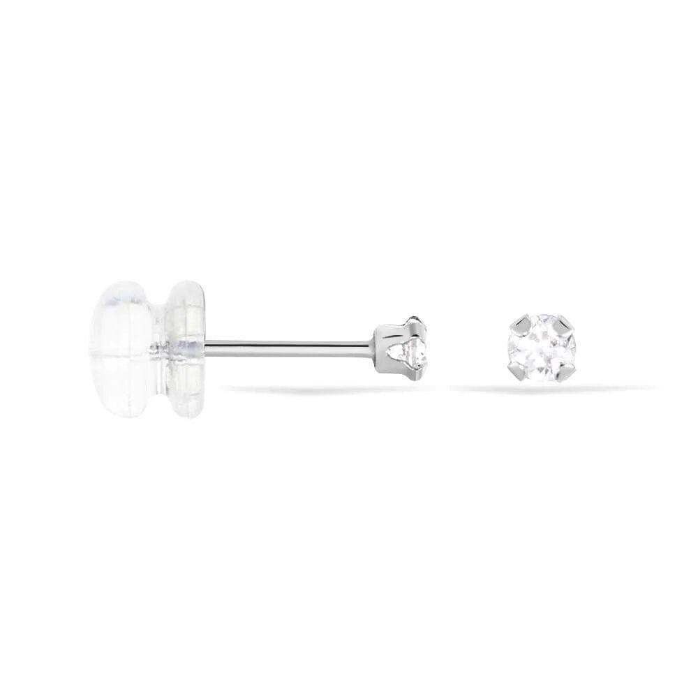 Stroili Orecchini a lobo Bon Ton oro bianco e Cubic zirconia