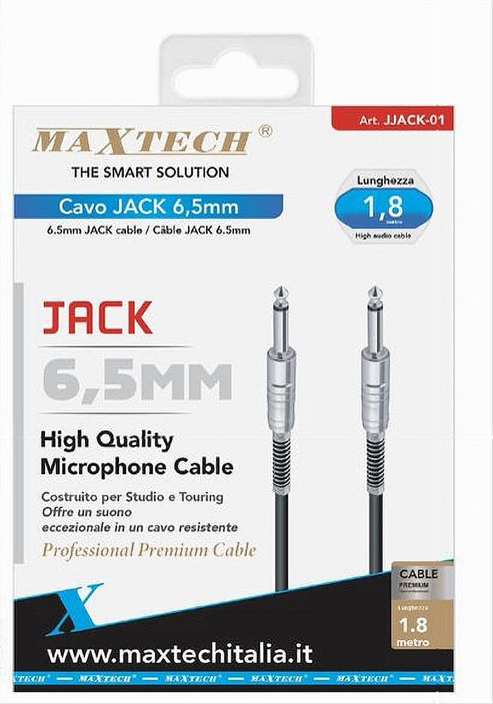 CAVO COLLEGAMENTO 2 JACK 6.5 MM MONO 1.8 MT CAVO MICROFONO AUDIO STEREO JJACK-01 in Cavi Stereo Jack Trade Shop italia - Napoli, commercioVirtuoso.it