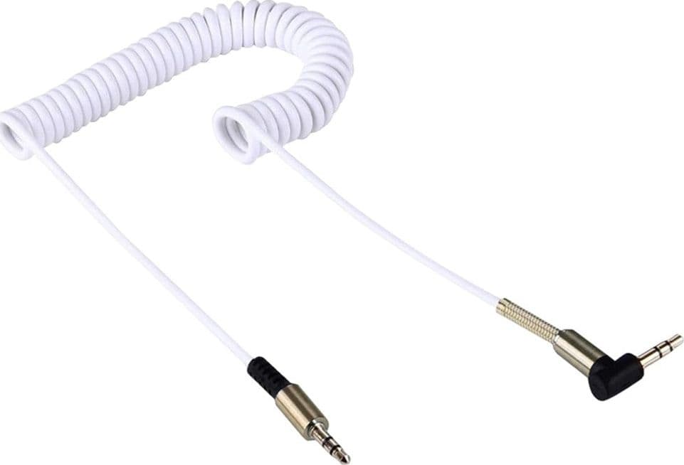 CAVO PROLUNGA AUX A SPIRALE MINI JACK DA 3,5 MM AUDIO ANGOLO RETTO 1 MT AUX3-S1M in Cavi Stereo Jack Trade Shop italia - Napoli, commercioVirtuoso.it