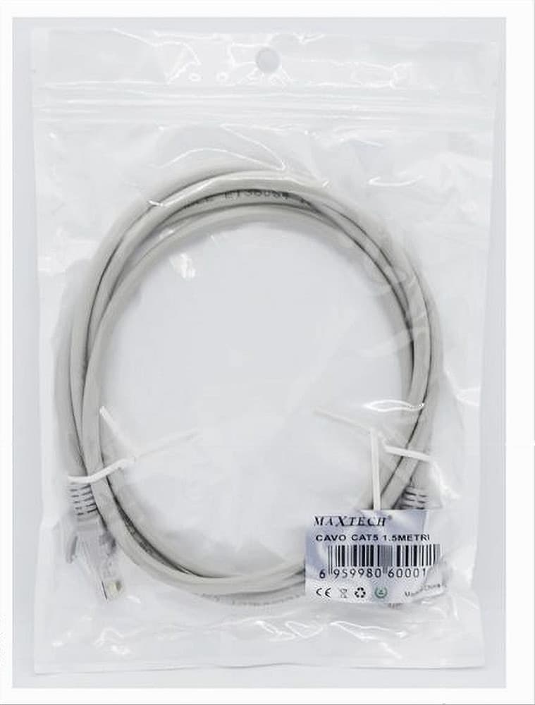 CAVO ETHERNET DI RETE LAN PER INTERNET RJ45 CAT5 1.5 METRI COMPUTER PC CAT5-1.5M in Cavi Ethernet Trade Shop italia - Napoli, commercioVirtuoso.it
